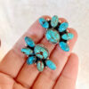 oly-c281ab057983afb7b4539680e7abc9fa Wholesale Bohemian Vintage Geometric Flower Turquoise Earrings Chic Jewelry Accessory For Boutique Resale
