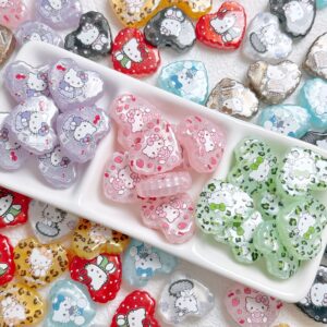 oly-c28bfecd4fbd6c4894e4e91f96386979 Wholesale Stylish Acrylic Cat Heart Print Beads Light Pink Pearl Shimmer Jewelry Accessory for DIY Phone Charm and Keychain Resale