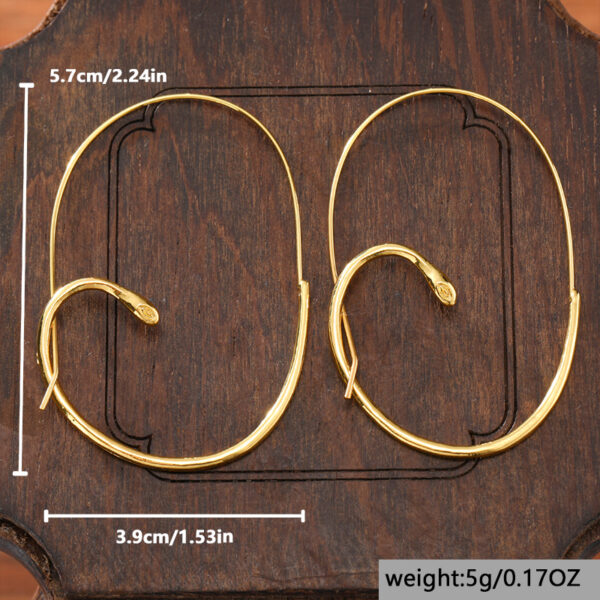 oly-c2a8f540e7b978ec7c46dfe79a68eb4f Wholesale Trendy Snake Hoop Earrings Minimalist Bohemian Women Zinc Alloy Electroplating Jewelry Fashion Accessory For Resale Gift