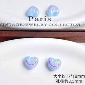 09-blue love smiley face / Sold by the piece