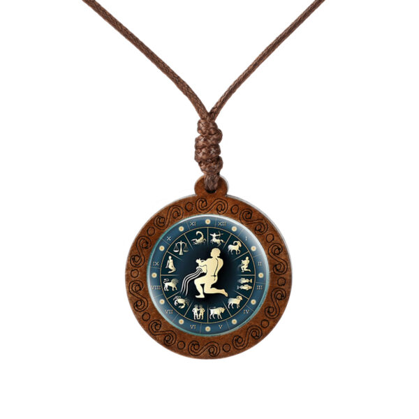 Wholesale Glass Zodiac Constellation Pendant Necklace Trendy Everyday Jewelry Gift For Women