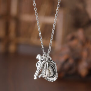 oly-c315d76259035fb5105c79d0f0c0bf38 Wholesale Trendy Western Cowboy Boot And Gun Pendant Necklace Zinc Alloy Fashion Jewelry Gift