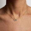Wholesale Trendy Geometric Crystal Pendant Necklace Gold Tone Copper Base Great For Layering Party Or Gift