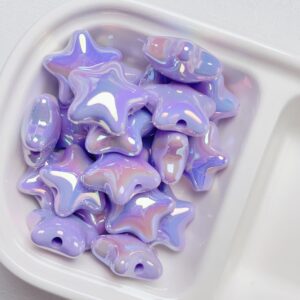 10-Light Purple / The size is about 20*22mm, the aperture is about 3.4mm