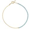 Wholesale Trendy Green Crystal Beaded Snake Chain Bracelet Stainless Steel Unisex Jewelry Gift
