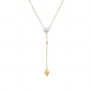 Diamond-shaped pendant Y-shaped necklace