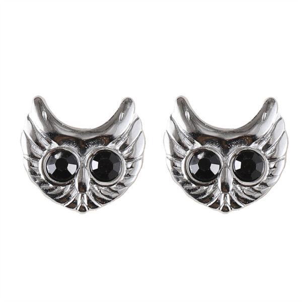 Wholesale Stylish Antique Silver Owl Earrings Alloy Fashion Accessory For Everyday Wear