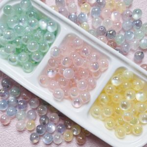 oly-c4d6d24422804053dc447a062c76c961 Wholesale Jelly Cat Eye Acrylic Loose Beads 8mm Light Green UV Plated Trendy DIY Phone Chain Jewelry Accessory