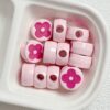 Wholesale Two-Tone Four Leaf Clover Acrylic Beads Oil Drip Painted Large Hole DIY Phone Charm Craft Supply