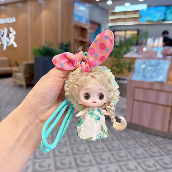 oly-c5193479729dca6bd244b75eec593bfb Wholesale Light Pink Vinyl Cartoon Rabbit Ears Keychain Cute Bag Charm For Backpack Gift