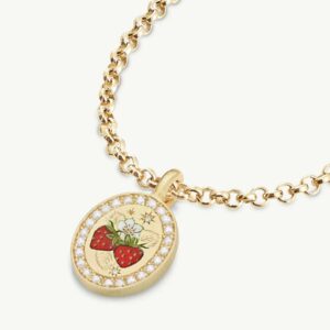 Gold strawberry necklace