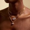 Wholesale Trendy Stainless Steel Geometric Zircon Oval Necklace For Women 18K Gold Plated Fashion Jewelry Accessory Boutique Resale