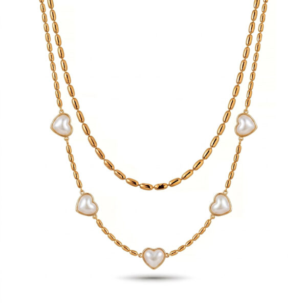 oly-c582d0b65e2452f86f7b8d29e06152bf Wholesale Layered Star Seed Bead Necklace Electroplating Copper Geometric Pendant Stylish Fashion Jewelry Gift For Women
