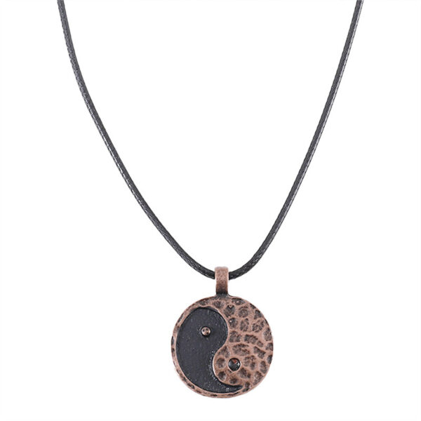 oly-c5cd3f8372143073b469ed523b856504 Wholesale Retro Tai Chi Bagua Yin Yang Alloy Necklace Stylish Vintage Bronze Finish Fashion Accessory For Resale