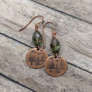 oly-c5e654091f4d02cbd23e7384bf7ab768 Wholesale Retro Ethnic Teardrop Earrings With Round Forest Pattern Alloy Jewelry Accessory Gift