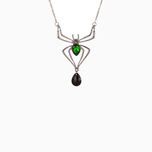 oly-c5ffff8c3e4cef6e547c4fbbe3ce192e Wholesale Stylish Spider Pendant Necklace Creative Emerald Insect Design Zinc Alloy Collarbone Chain Boutique Resale
