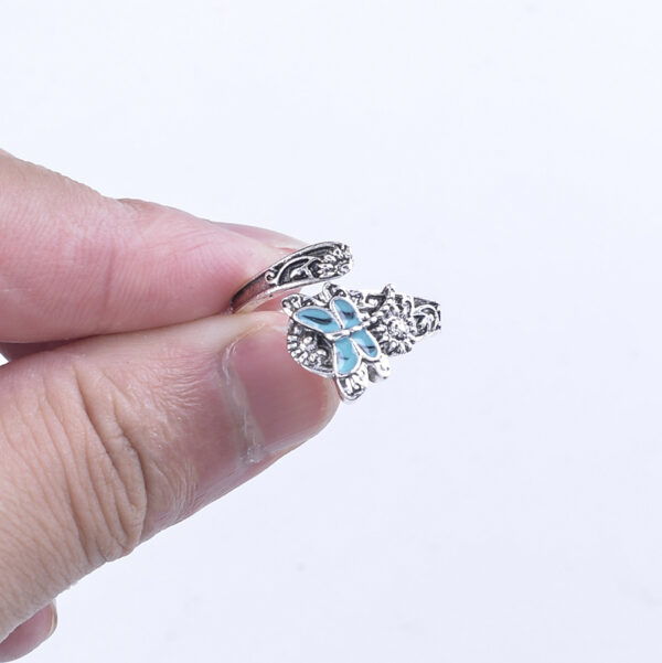 oly-c60fd909e343bc42669adadb73f9e360 Wholesale Vintage Dragonfly Open Adjustable Ring Antique Silver Unisex Jewelry Accessory For Everyday Wear