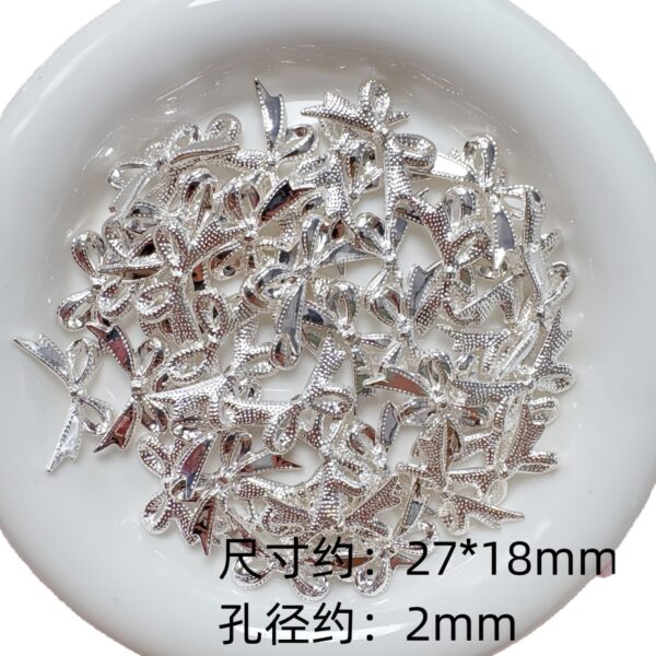 Wholesale Silver Alloy Heart Bow Loose Beads Spacer Beads for DIY Jewelry Making Fashion Accessory Gift Resale