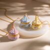Wholesale Double Layer Cake Locket Necklace With Hidden Girl Pendant Colorful Trendy Jewelry Gift For Girls