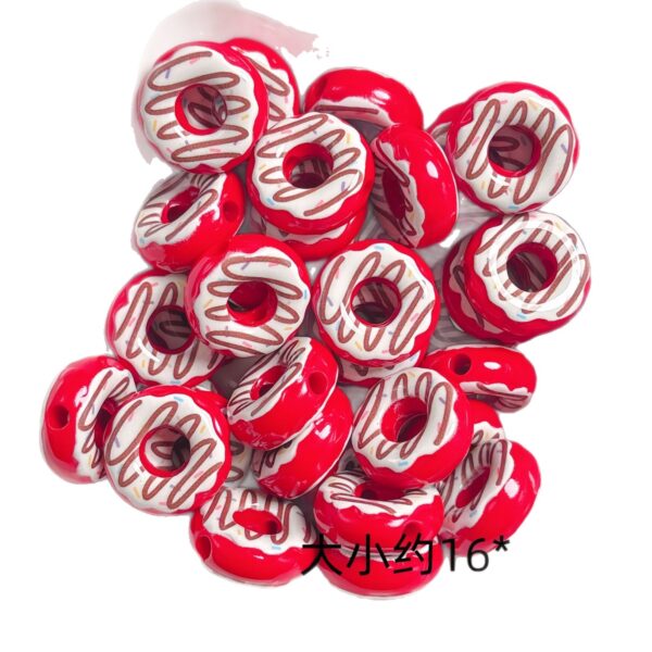 oly-c71df5b41edcdae1ef3b481a4d654350 Wholesale Trendy Donut Acrylic Beads Baked Paint DIY Jewelry Craft Supply for Bracelet Necklace Making