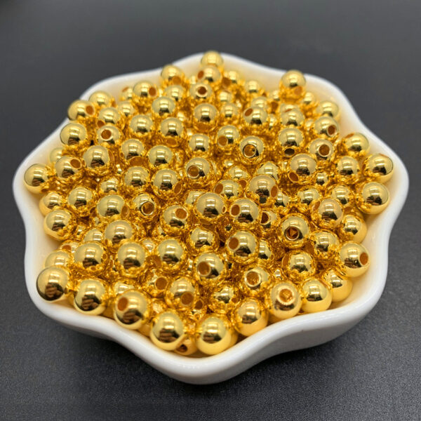 Wholesale Electroplated Plastic Spacer Beads Silver Round Loose Beads for DIY Bracelet Necklace Jewelry Making Accessory