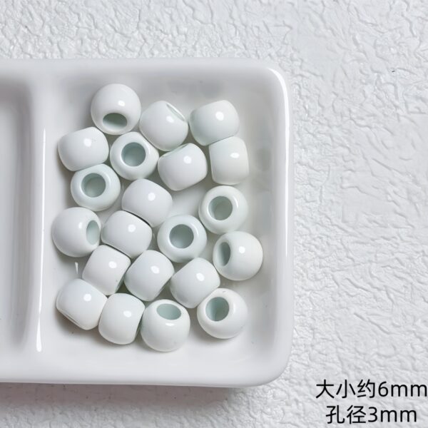 oly-c8561e6c2d1af3c4c52575cebfd1e946 Wholesale Acrylic Coated Macaron White Large Hole Round Loose Beads DIY Bracelet Phone Charm Jewelry Making Craft Supply