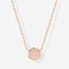 oly-c85e60659aa3cfe30ac61531c0919b10 Wholesale Geometric Hexagon Natural Stone Necklace Amethyst Gem Pendant Copper Material Diamond Inlay Process Fashion Accessory Gift For Women Boutique Resale