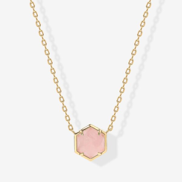oly-c85e60659aa3cfe30ac61531c0919b10 Wholesale Geometric Hexagon Natural Stone Necklace Amethyst Gem Pendant Copper Material Diamond Inlay Process Fashion Accessory Gift For Women Boutique Resale
