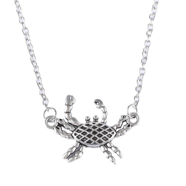 oly-c85eb9f0e8ed385f075c5822bcb624a7 Wholesale Retro Ocean Crab Pendant Necklace Antique Silver Finish Trendy Fashion Jewelry Accessory For Women Gift Boutique Resale