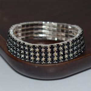 4 rows silver Black Diamond