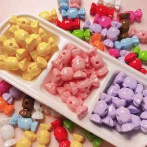 Wholesale Colorful Candy Acrylic Loose Beads for DIY Jewelry Making Phone Charm Bag Pendant