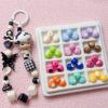 Wholesale Acrylic Heart Loose Beads Two-Tone Painted DIY Jewelry Making Supplies for Bracelet Necklace Earrings Boutique Resale