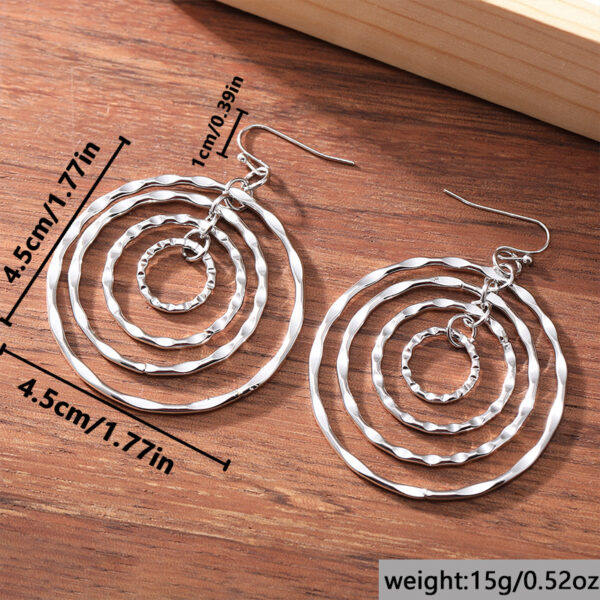 oly-c88272c234913b6b7eacc0cbc0c42ad5 Wholesale Vintage Hammered Multi Layer Pendant Earrings Bohemian Minimalist Fashion Jewelry Accessory For Women Everyday Casual Gift