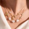 Wholesale Sweet Vacation Style Colorful Heart Bead Necklace Ocean Pearl Crab Theme Fashion Jewelry Accessory For Party Gift Boutique Resale