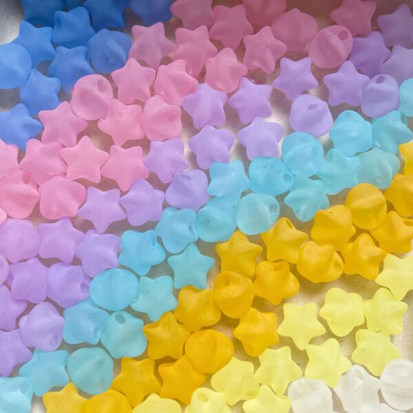 oly-c8a9476c5043b6763ea529b4f4c77778 Wholesale Frosted Acrylic Star Beads DIY Kit for Bracelet and Phone Charm Making Trendy Jewelry Craft Supply