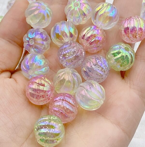 oly-c8bfe7fe5a83f89d5d1ad80fdeb4bf7e Wholesale Purple Acrylic Pumpkin Beads UV Plated Glow in the Dark DIY Phone Charm Keychain Jewelry Making Supply
