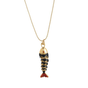 Black goldfish necklace