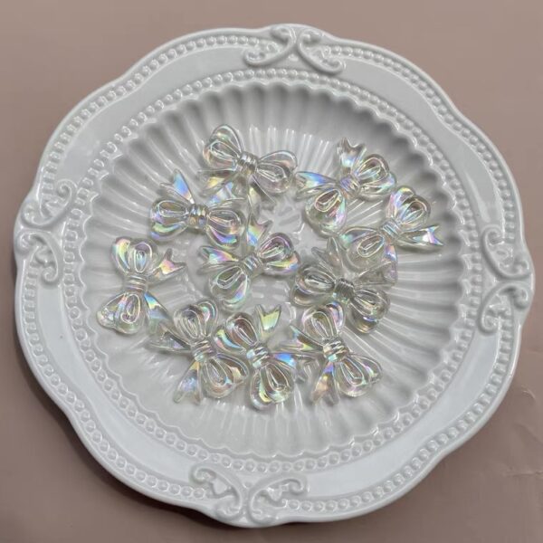 Wholesale Vintage Pearl Bow Charms, ABS Imitation Pearl DIY Phone Case Epoxy Resin Accessory