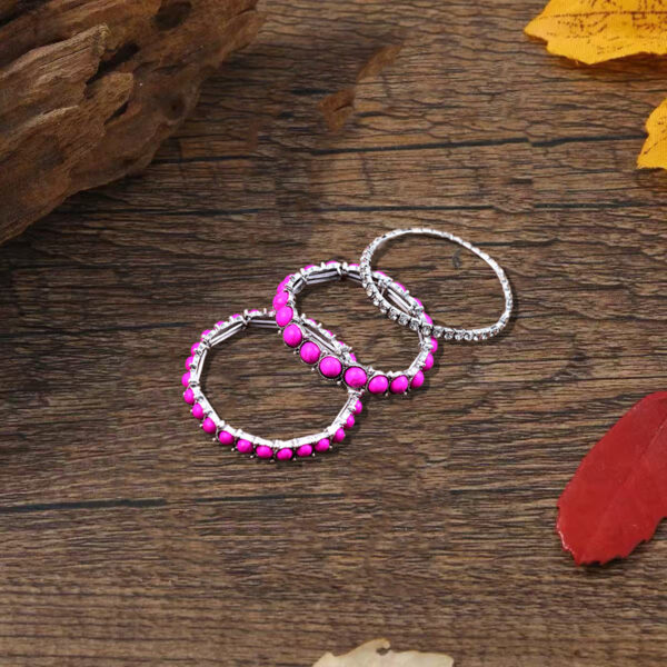 oly-c9296f16217f687f3c65c381ced7d117 Wholesale Zinc Alloy Electroplated Turquoise Crystal Bracelet Set Retro Bohemian Unisex Jewelry Gift