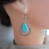 oly-c93733ca0b60e1dac3efbcb53e0e99cb Wholesale Silver Tone Retro Hammered Turquoise Drop Earrings Geometric Design Fashion Jewelry Accessory