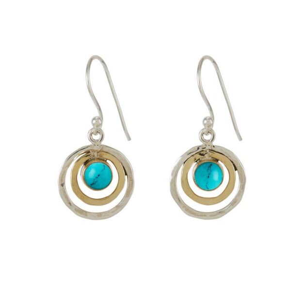Wholesale Retro Geometric Hollow Out Circle Earrings With Green Stone Trendy Fashion Jewelry For Women
