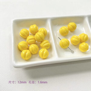 22-yellow pumpkin beads / See picture for size (sold by piece)