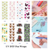oly-c9b68acdaece53f7ac4cb86bcac266f7 Wholesale 2/8/16pcs Avocado Retro Rose Multicolor Star Butterfly Clover Leopard Print Pen and Bookmark Stickers UV DTF Wraps OLY Exclusive