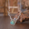 Wholesale Stylish Antler Pendant Necklace Colorful Zircon Ancient Silver Alloy Fashion Animal Jewelry Gift For Boutique
