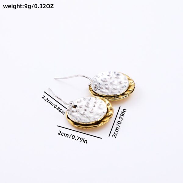 Wholesale Bohemian Hammered Two Tone Circle Drop Earrings For Women Boutique Gift Jewelry