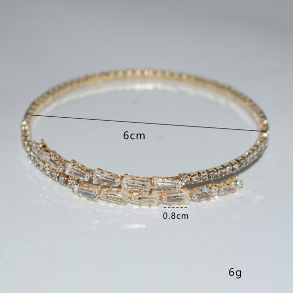oly-ca25b98851fabb32d6041e46326b5f52 Wholesale Stylish Zircon Open Bangle Bracelet Silver Tone Bridal Wedding Jewelry Accessory