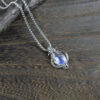 Wholesale Antique Silver Hollow Drop Pendant Necklace Retro Moonstone Style Trendy Jewelry Accessory For Boutique Resale