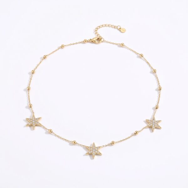 Wholesale Trendy Star Moon Celestial Necklace Tone Stainless Steel Electroplated Fashion Jewelry Accessory For Boutique Resale