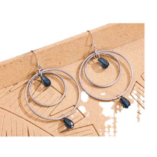 Wholesale Zinc Alloy Electroplated Bohemian Geometric Circle Gemstone Pendant Earrings Trendy Ethnic Style Jewelry For Party Gift