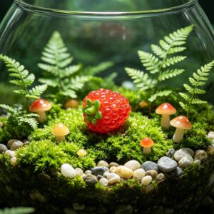 Miniature fruit cute pieces-red raspberry / [the sizes are all mini models of about 1cm]